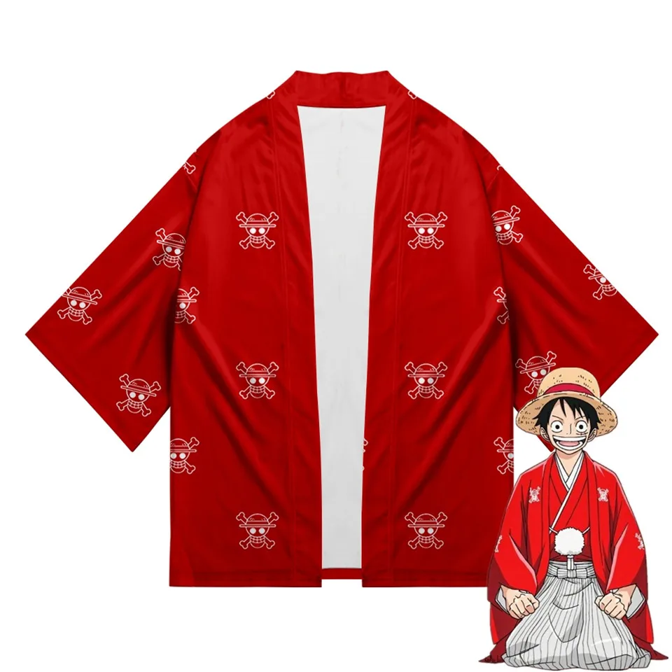 

Japanese Anime Adult Kimono 3d Monkey D Luffy Cardigan Cosplay Shirt Summer Kawaii Kimono Samurai Costume Top Cardigan T-shirt