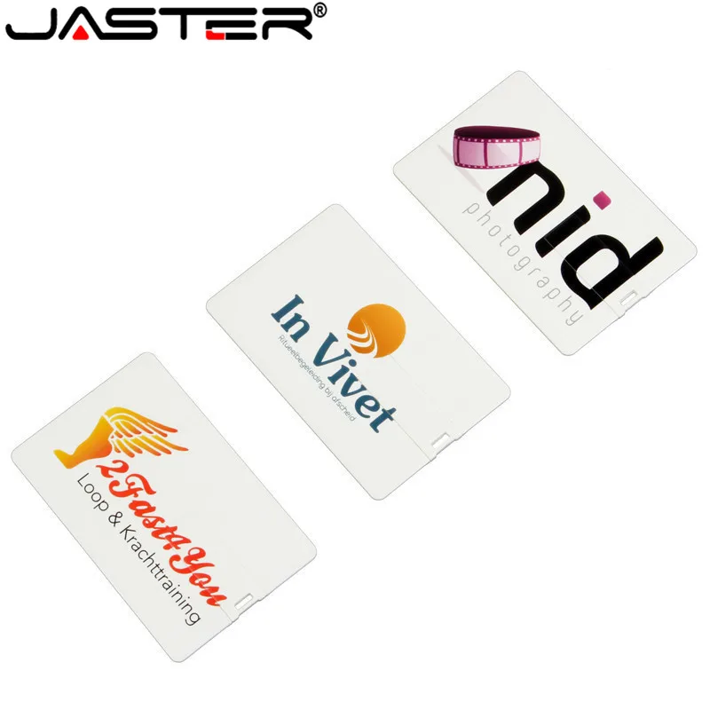 JASRER 10 шт. Бесплатная цветная печать логотипа мини-карта Банковская карта USB 4 ГБ 8 16