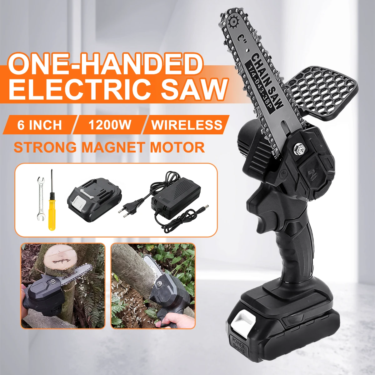 Электрическая Беспроводная мини-пила 6/4 дюйма портативная Обрезка для сада