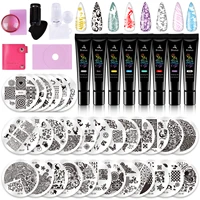 biutee 4436pc kit nail stamping plates kit 8 stamping gel 2 clear jelly nail art stampers 30 nail plate template nail art tools