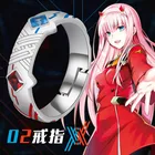 Аниме Darling in the franxx ZERO TWO 02 925 пробы Серебряное кольцо ювелирные изделия Регулируемые унисекс косплей рождественский подарок