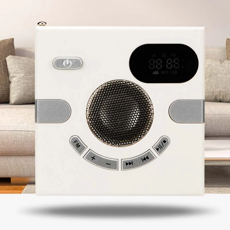 Wall Speaker Fm Radio with Time Display Headphone Jack Support Aux Audio Tf Card Usb Disk Mp3 Player Charge | Электроника