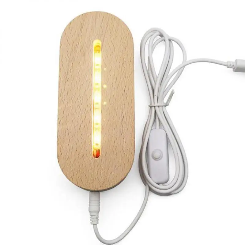 Деревянный 3d светильник теплый холодный USB настольные лампы для гостиной Usb Led