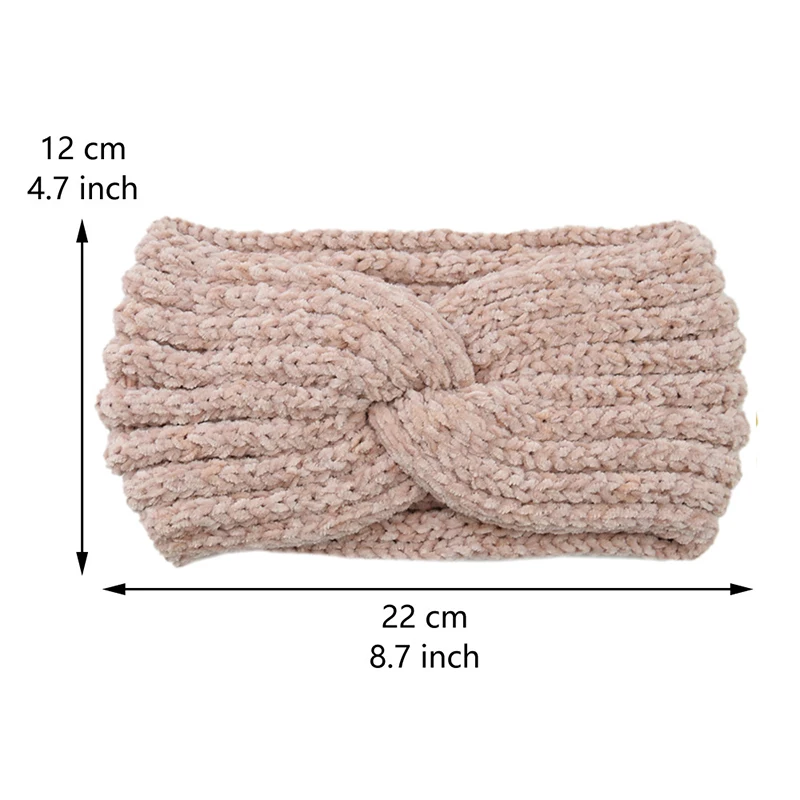 

2019 Winter Knitted Headband Crochet Woolen Turban For Women Wide Stretch Solid Hairband Weaving Headwrap Hair Accessories