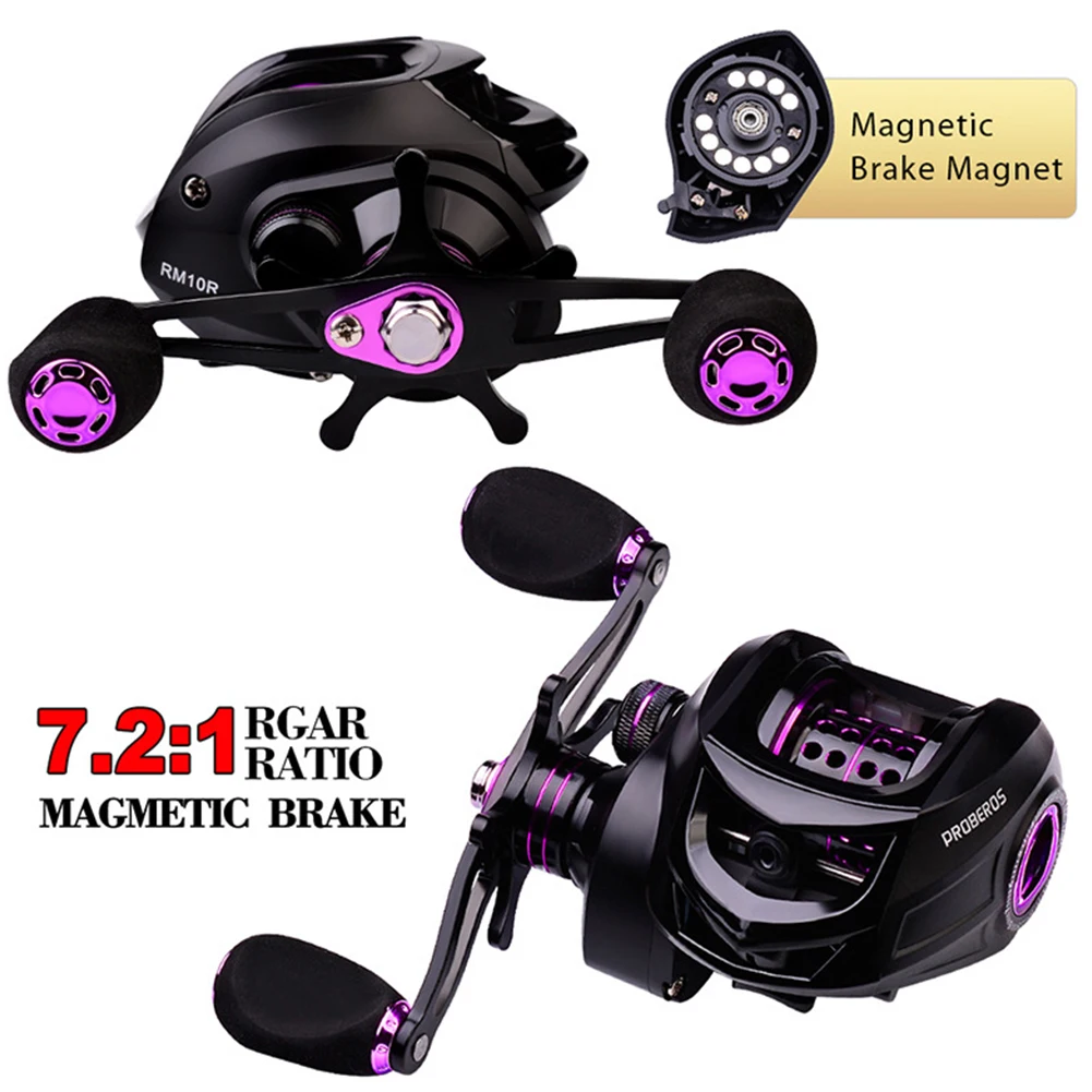

High Quality Fishing Reel 7.2:1High Speed 10KG Max Drag Baitcasting Reel Metal Spool Bait Casting Reel 12 Level Magnetic Brake
