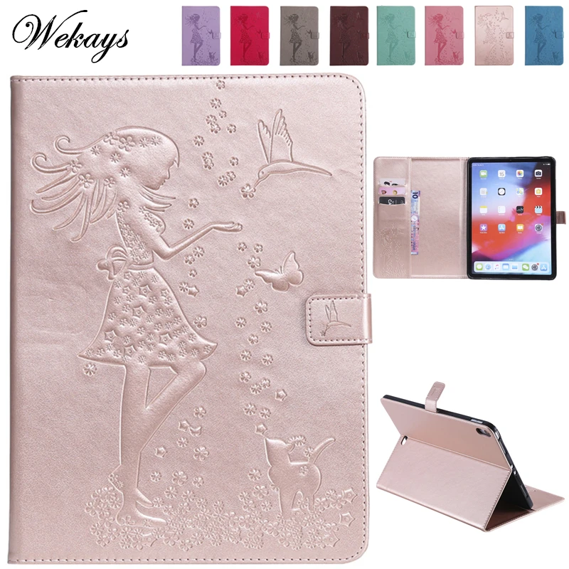 

Wekays For Apple iPad Pro 11 inch 2018 Cartoon Cat Girl Leather Fundas Case For Coque 2018 New iPad Pro 11 inch Cover Cases Etui