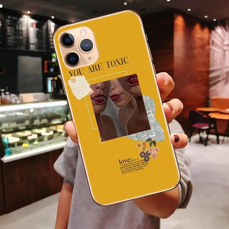 

Aesthetic Art silicone Phone Case For iPhones 11 Pro MAX 2019 X 6 6s 7 8 Plus XS MAX XR SE 5s Luxury Brand Cear Soft tpu Cover