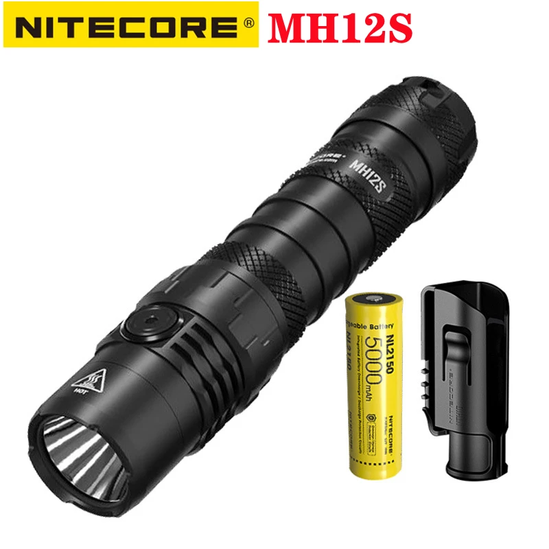 Продажа Тактическая вспышка NITECORE MH12S, суперъяркая перезаряжаемая ламсветильник 1800 люмен с аккумулятором 5000 мАч, светильник для наружного светильни... Цена Тактическая вспышка NITECORE MH12S, суперъяркая перезаряжаемая ламсветильник 1800 люмен с аккумулятором 5000 мАч, светильник для наружного светильни...