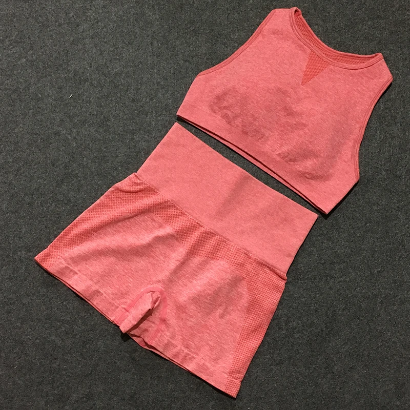 Женский спортивный комплект из 2 предметов для йоги эластичных шорт спортзала