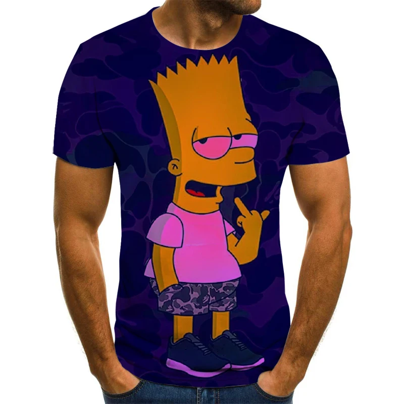 

Cartoon 3D Printing Graphic T-shirt Funny T-shirt Funny Street Simpson Clothing 3DT-shirt Tee Harajuku Men's and Women's T-shirt