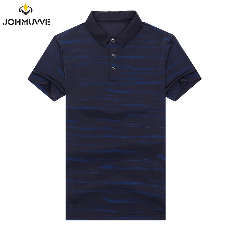 JOHMUVVE 3 Colour  NEW Fashion Polo Shirt Men Cotton Lapel Collar T-shirt Formal Office Casual Business Short Sleeve T-shirt