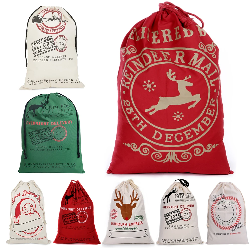 2020 Новогодний подарок мешки Санты персонализированный большой мешок Санта