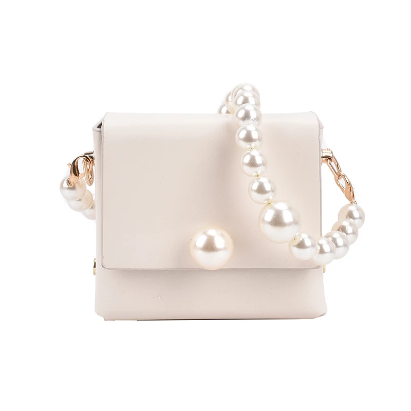 

Mini Pearl Beaded PU Leather Crossbody Bag 2021 Beautiful Women Sweet Shoulder Handbags Fashion Brand Luxury Trendy Purses