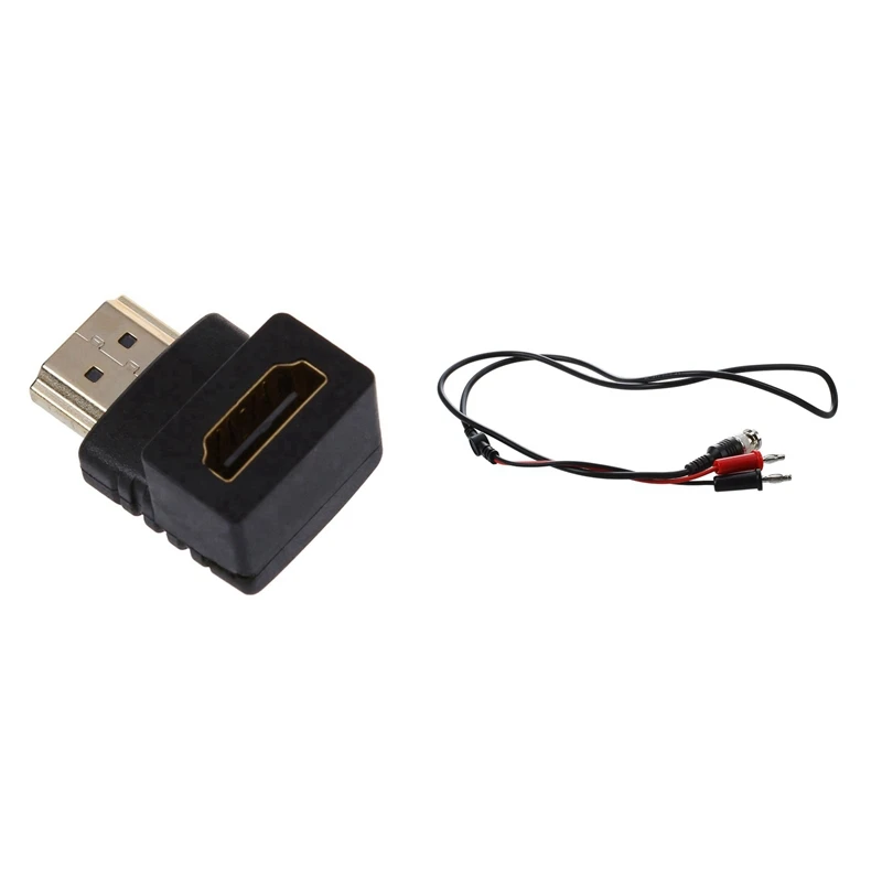 MCA - HDMI Elbow Adapter &amp BNC Male Dual 4 Mm Banana Plug-Oscilloscope Test Lead Cable 3.5 Feet |