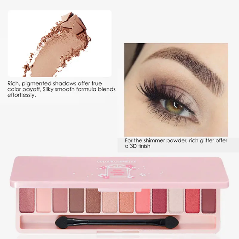 Eye Makeup Magazine долговечные Профессиональные Тени для век 12 цветов с Sumudger вечерние