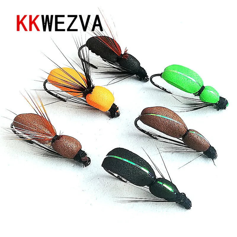 KKWEZVA 18 pièces pêche mouche leurres insecte sec flottant type insecte similaire à artificiel