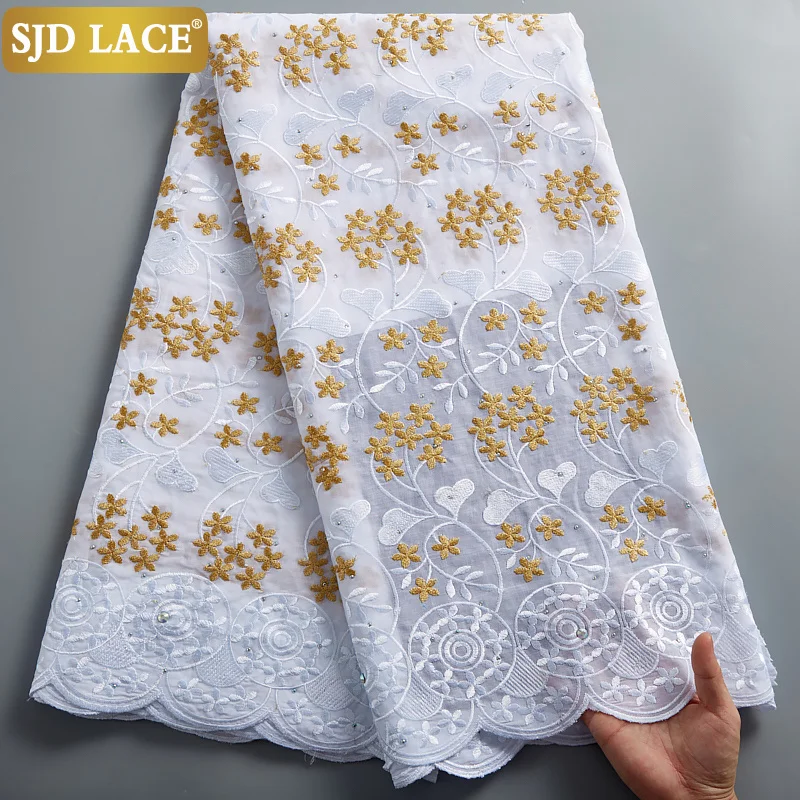 SJD LACE African Dry Lace Fabric Black Embroidery Swiss Voile In Switzerland Garments Material For Wedding Dress Sew A2384 | Дом и сад