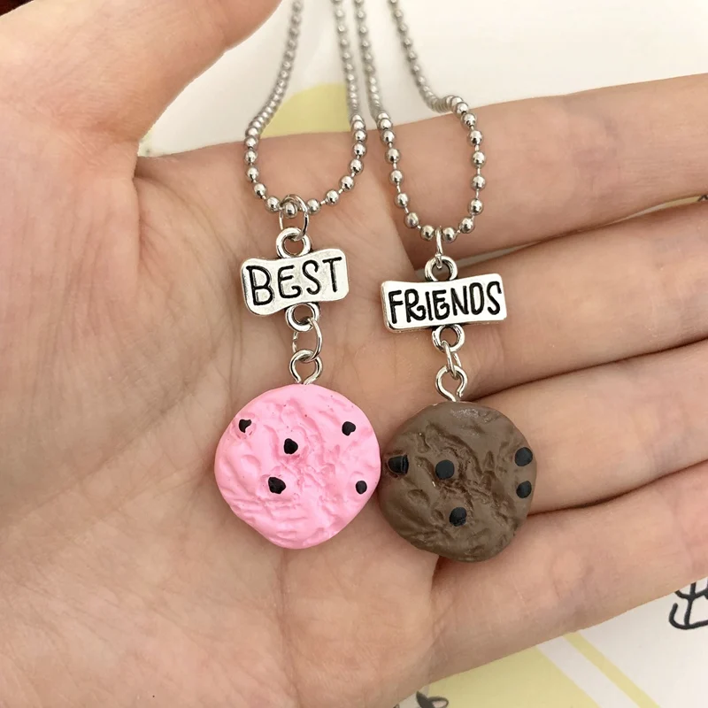 Имитация печенья кулон bff ожерелье Дети Лучшие друзья мальчики девочки еда