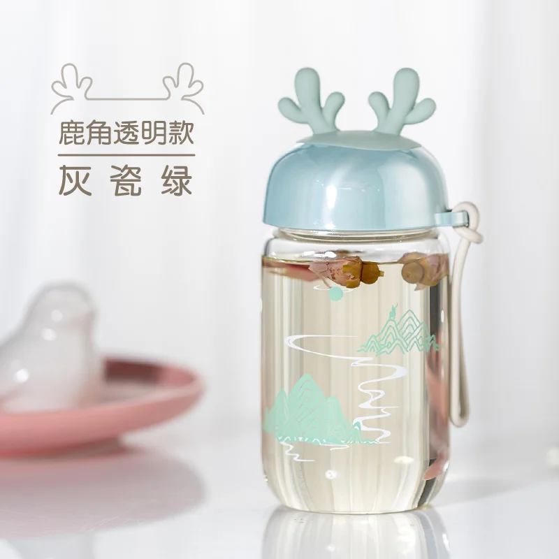 Милая стеклянная чашка для воды маленькая портативная мини-чашка путешествий