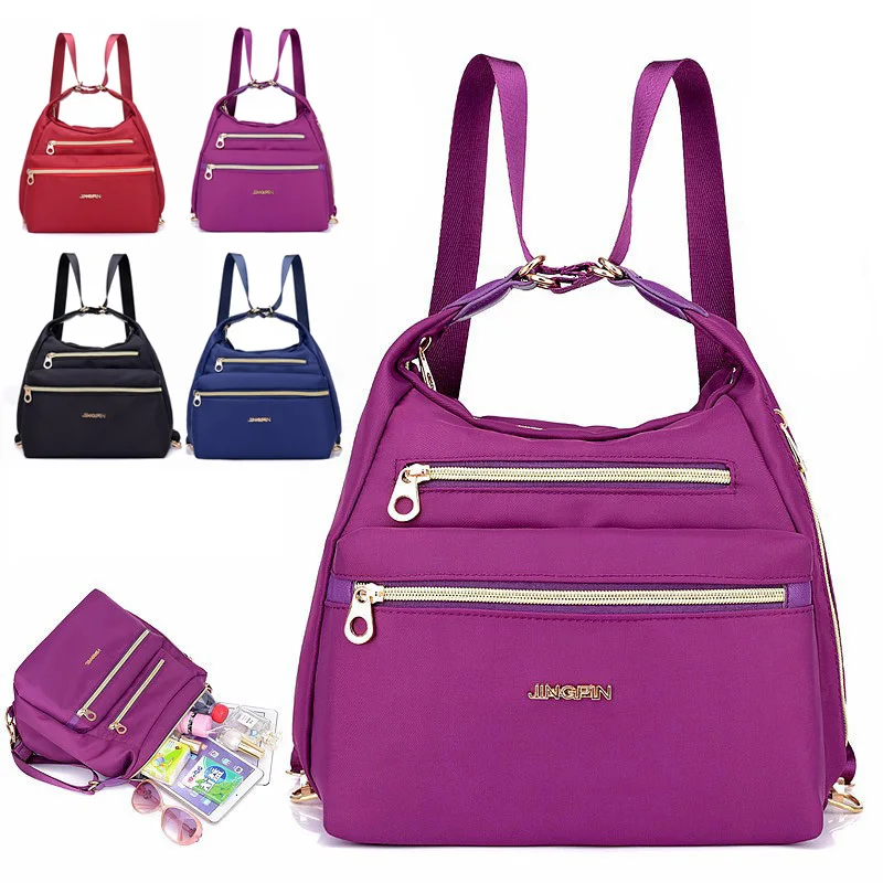 

Women Dual-Use bag Portable Double Zipper Waterproof Casual Outdoor Shoulder Bag 24*28*16CM-B5