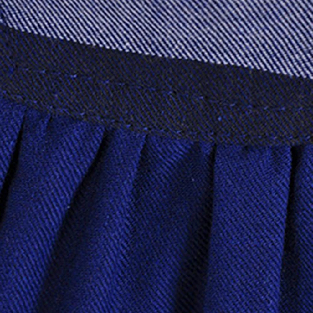 

Casual Plaid Mini Dress Women Vintage Elegant Office Ladies Blue A Line Vestidos Pocket Spring 2020 Female Fashion Short Dress