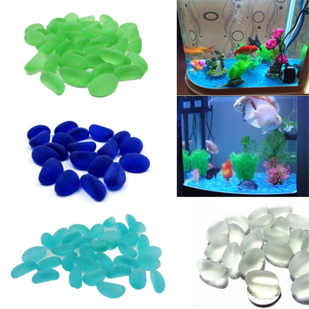 

100g Colorful Round Pebbles Beads Stones Grind Nugget Fish Tank Aquarium Decor