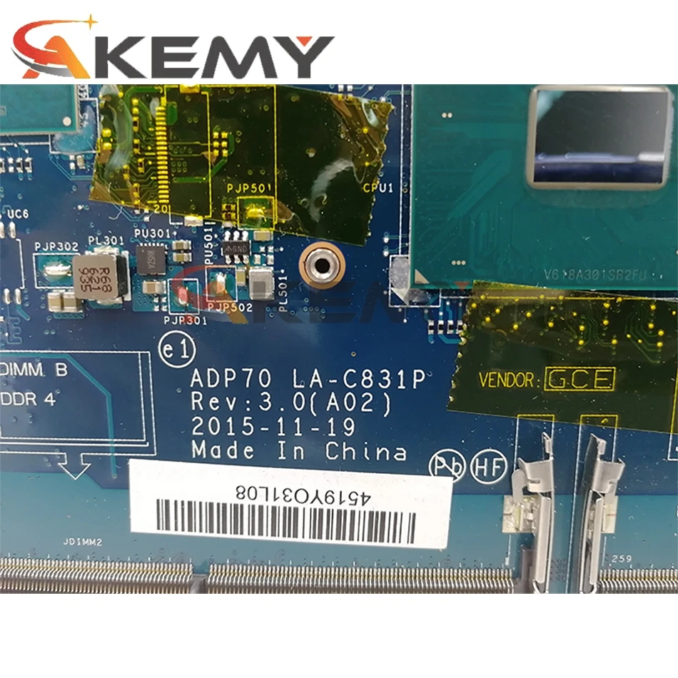 Для Dell Latitude E5470 Материнская плата ноутбука W/ i7-6820HQ Процессор 476JC 0476JC CN-0476JC LA-C831P 100%