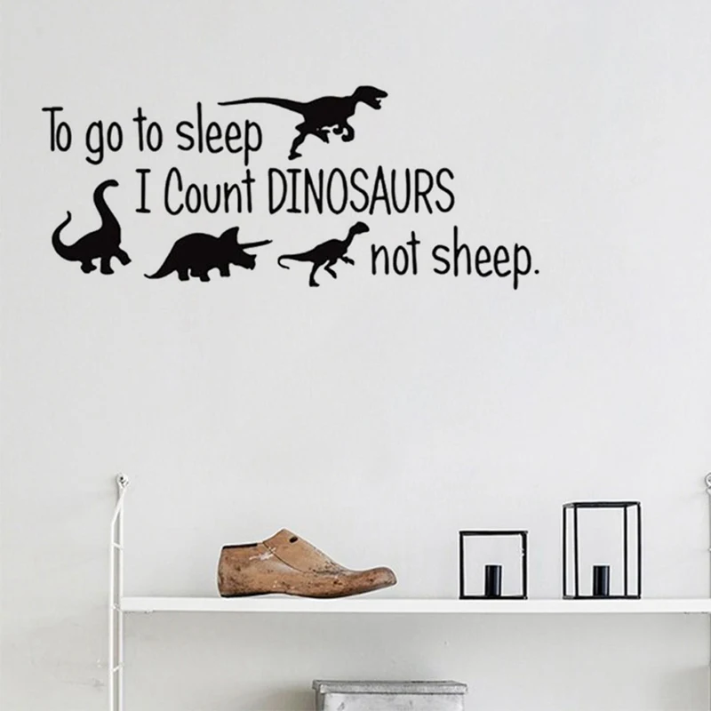 Виниловая наклейка на стену To Go Sleep I Count Dinosaur not sheep | Дом и сад