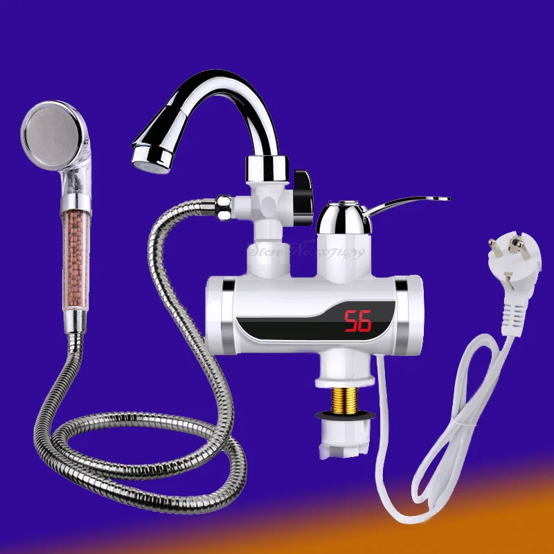 Теплый водонагреватель кран для кухни светодиодный Мгновенный душа мгновенный