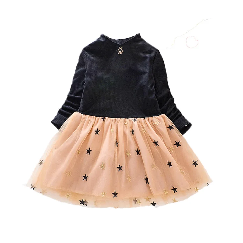 2019 New Baby Girls Long Sleeve Winter Dresses Children Clothing Sequins Stars Princess Costume Toddler Girl Dress 2 Year | Детская