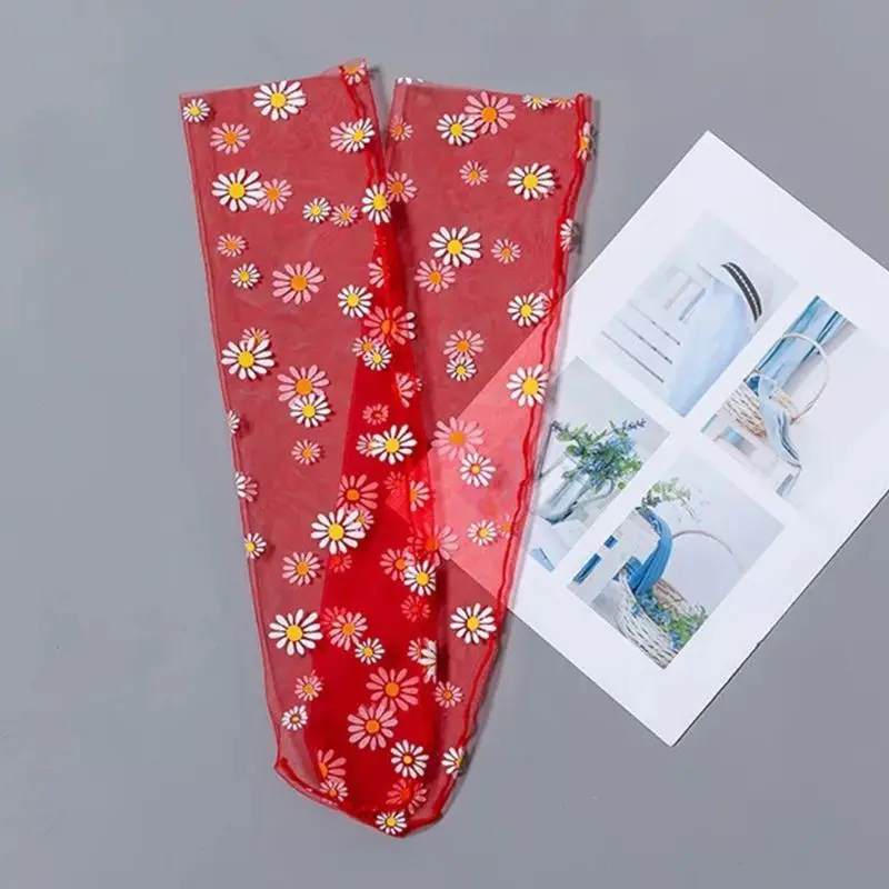 

Women Girl Sheer Mesh Loose Ankle Socks Daisy Candy Color Loose Mid Tube Hosiery X5XD