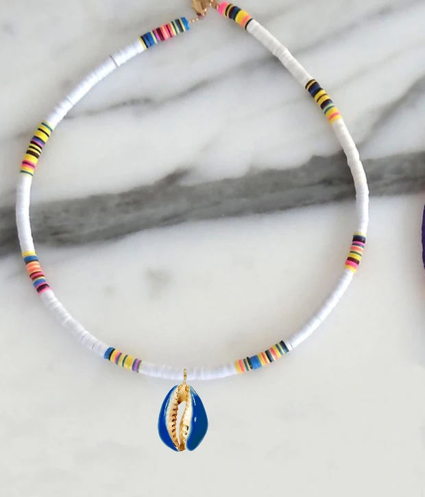 necklace 27 Подвеска «зуб» акула, колье из полимера, бисерное ожерелье для серферов, ожерелье из винила в африканском стиле, Женское Ожерелье - Окраска металла: necklace 27