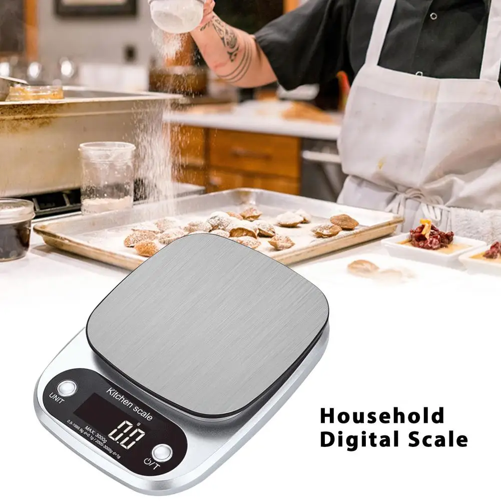 

3kg/0.1g Digital Electronic Scale Stainless Steel For Home English Version Precision Scale LCD Mini Kitchen Scale