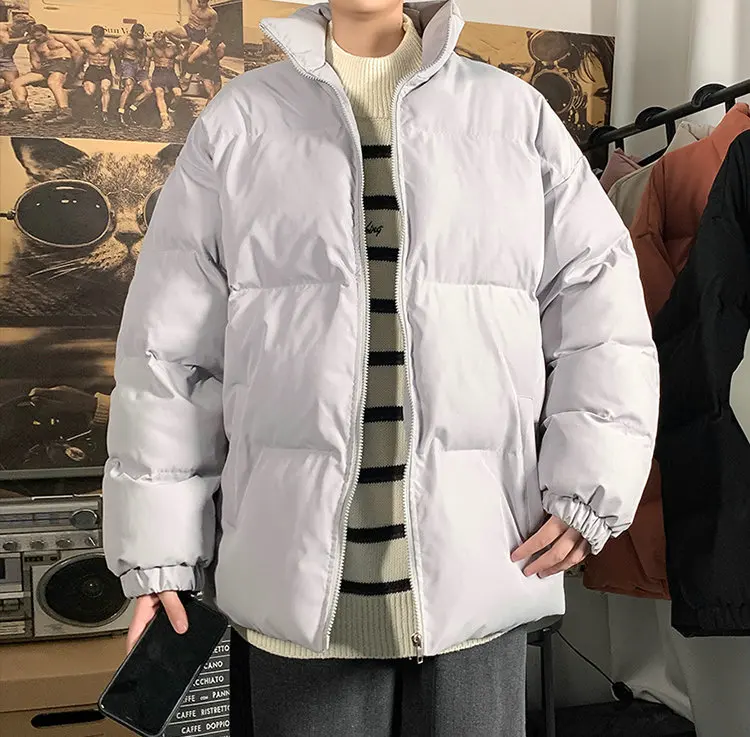

Men Streetwear Oversized Bubble Jacket 2021 Parka Mens Solid Hip Hop Fashions Windbreaker Womens Korean Coats Clothing