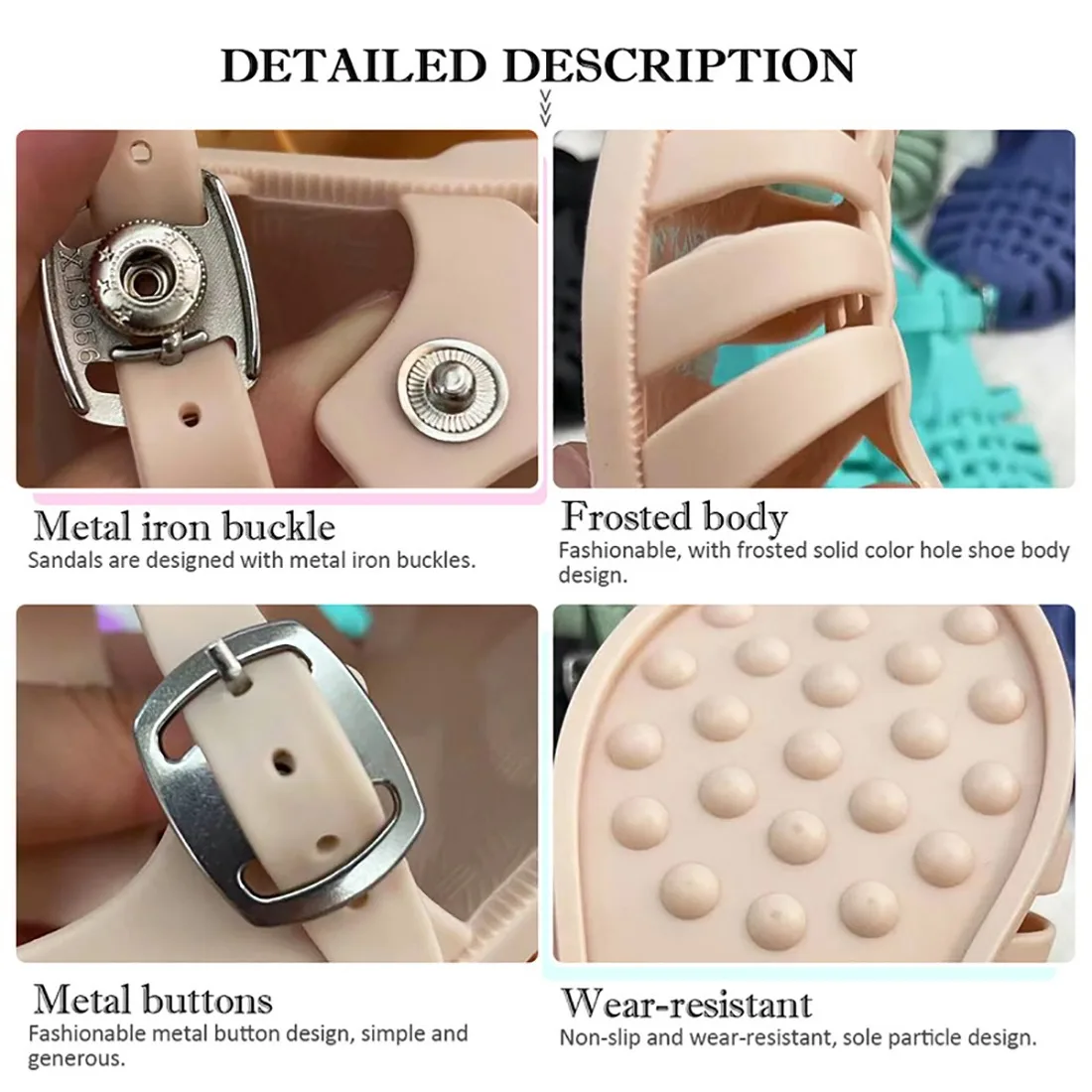 

Summer Children Sandals Baby Girls Toddler Soft Non-slip Princess Shoes Kids Candy Jelly Beach Shoes Boys Casual Roman Slippers