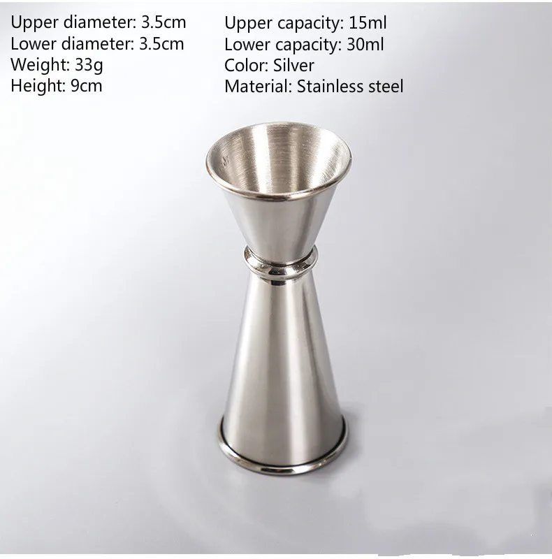 304 нержавеющая сталь яркая двойная головка свернутая унция чашка для бара