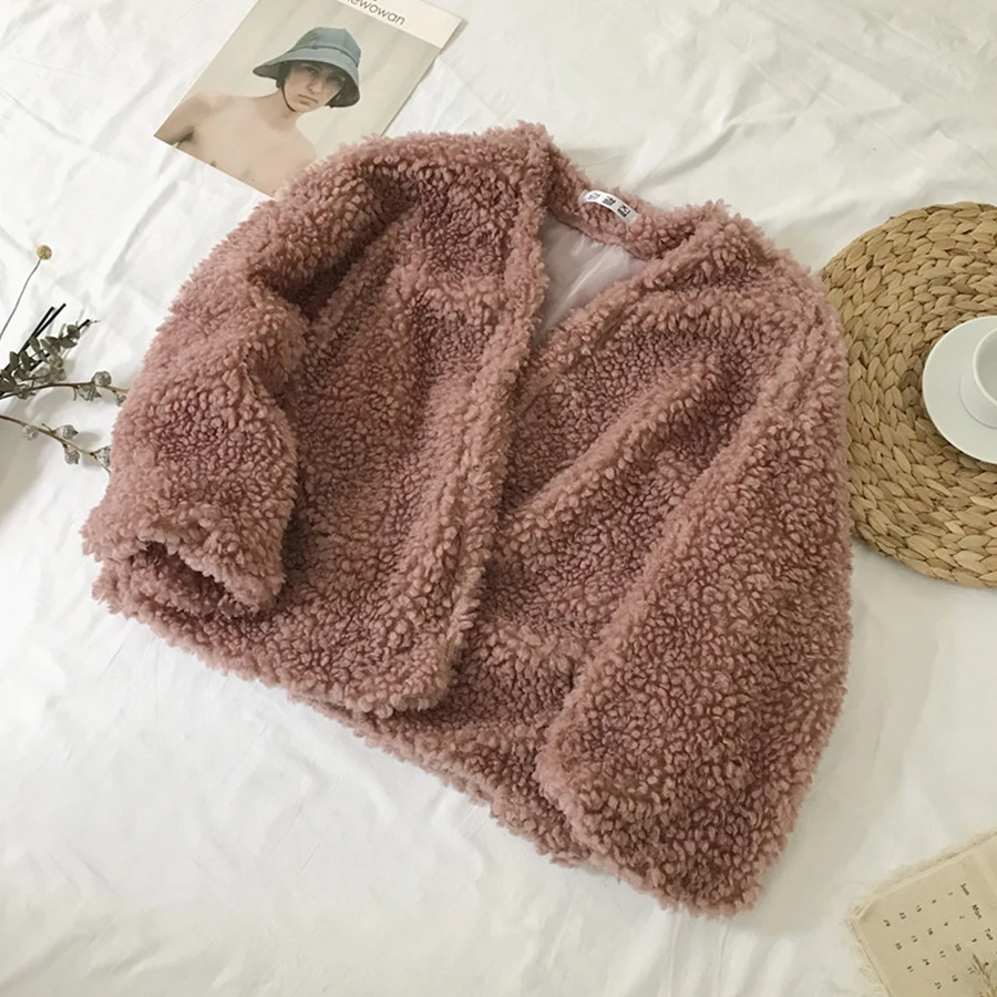 Женский Теплый кардиган из искусственного меха Свободный Повседневный Кардиган