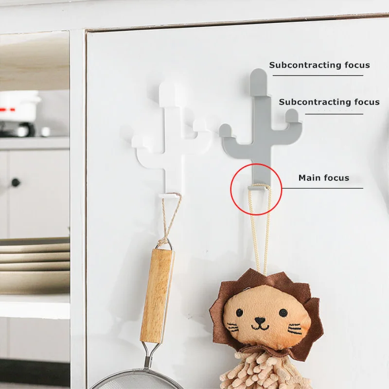 Крючки в форме кактуса самоклеящиеся стеллажи для одежды витрины держатель