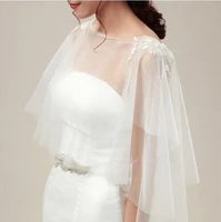 whiteivory tulle wedding shrug wrap bridal bolero shawl jacket