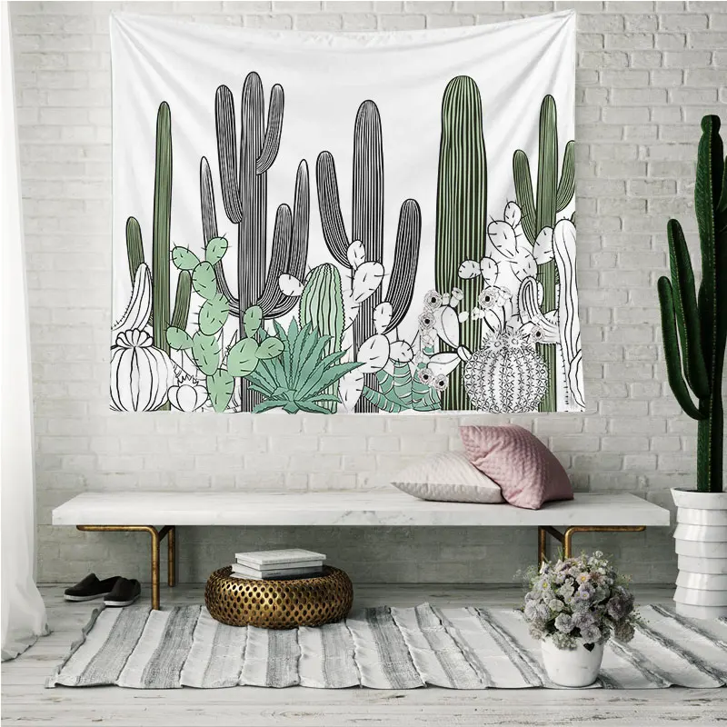 Настенный гобелен с растительным принтом домашний декор полиэстер рисунок