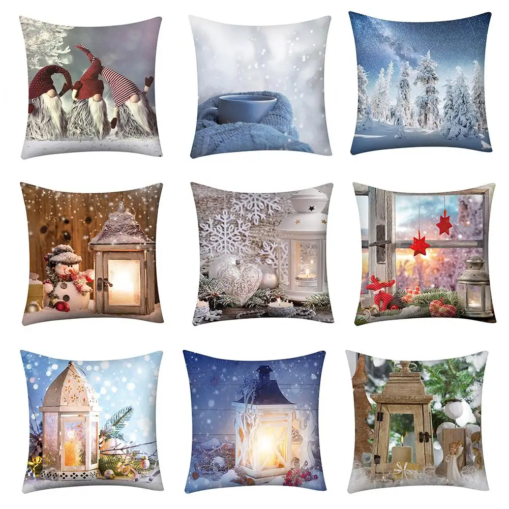 2020 Рождественский чехол для подушки наволочка из хлопка и льна Новогоднее