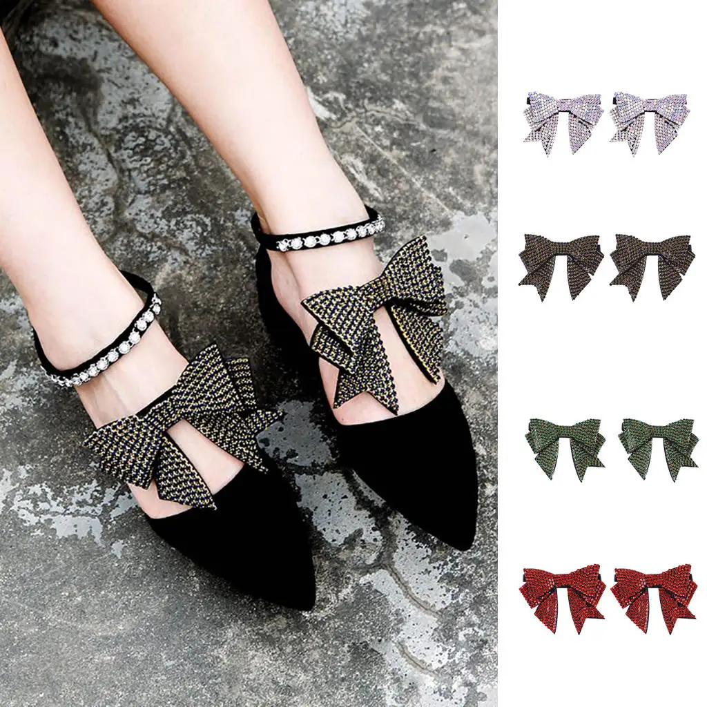 

2packs Women Shoes Charm Fashion Bowknot Shoe Accessories Clips Shoes Care