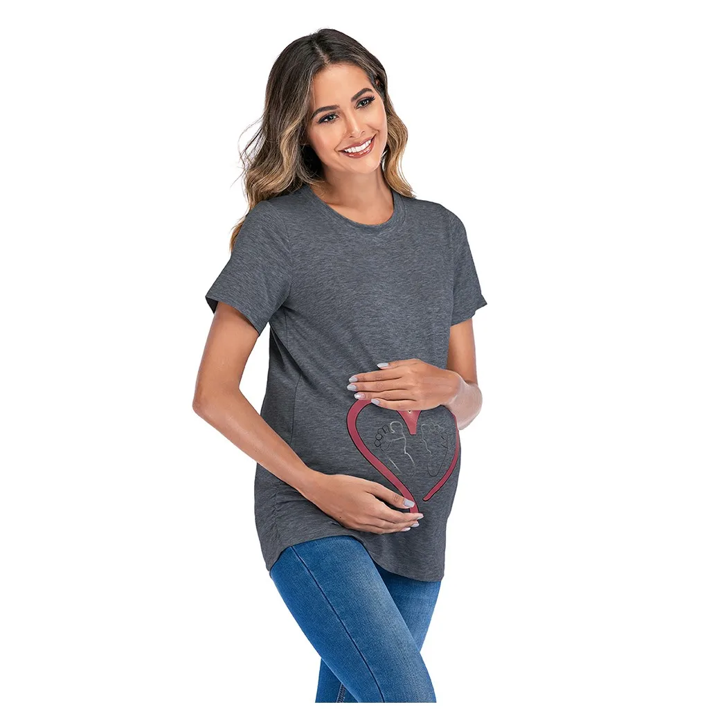 

Maternity Tops Maternity Clothes Summer Fashion Short Sleeve Cute Cartoon Print Shirt Tops Pregnancy Blous