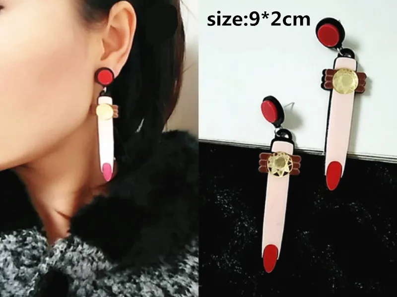 

Punk Funny Fingers Acrylic Big Drop Earrings For Women Girls Finger Shape Large Dangle Earrings Fashion Nightclub Party Jewelry