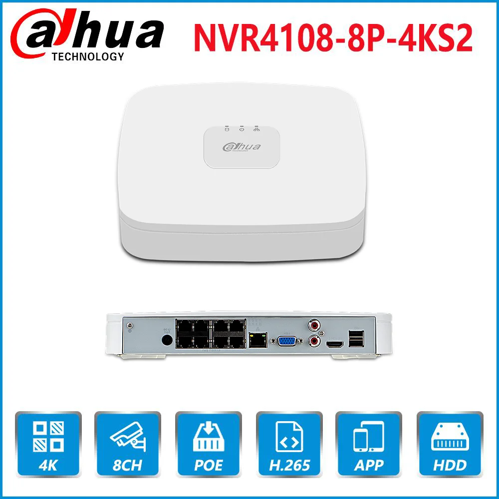 Сетевой видеорегистратор Dahua Английский Оригинальный мобильный телефон 4K POE NVR