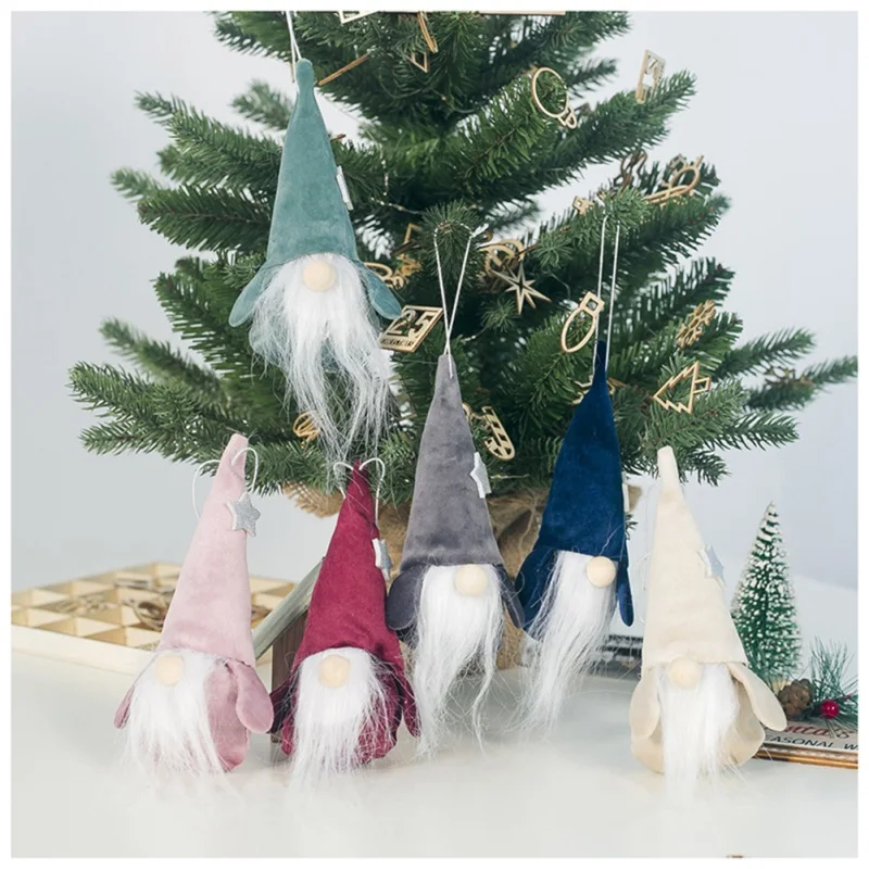 Рождественская плюшевая кукла гном игрушка подвесное украшение на елку