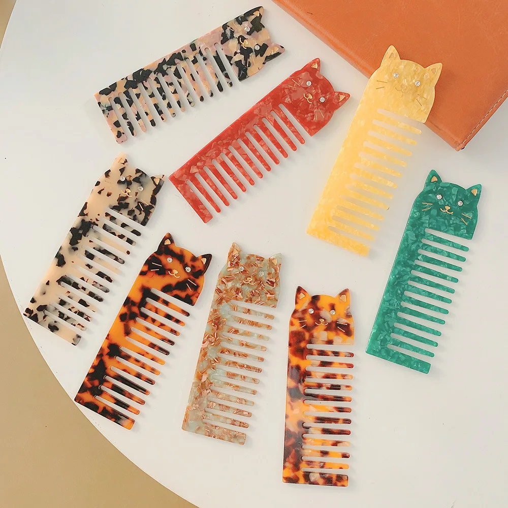 

Корейские ацетатные расчески для волос, красочная расческа для волос, щетка для женщин и девушек, инструмент для укладки волос, оболочка, ац...