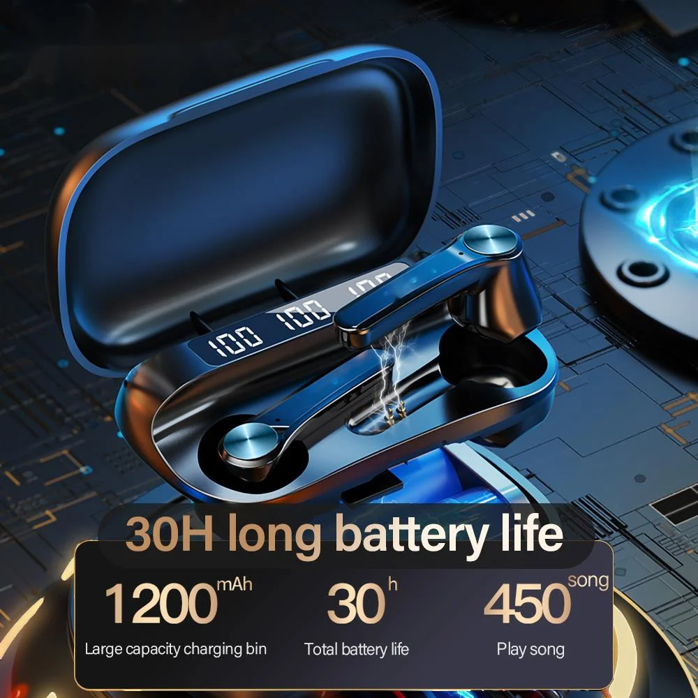 

Bluetooth Earphone Touch Control LED Display Big Battery 1200mAh Charging box