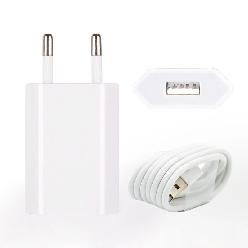 Настенное зарядное устройство USB типа AAA для Apple iPhone 5 5S 5C 6 6S 7 X XS 8 Pin зарядный кабель