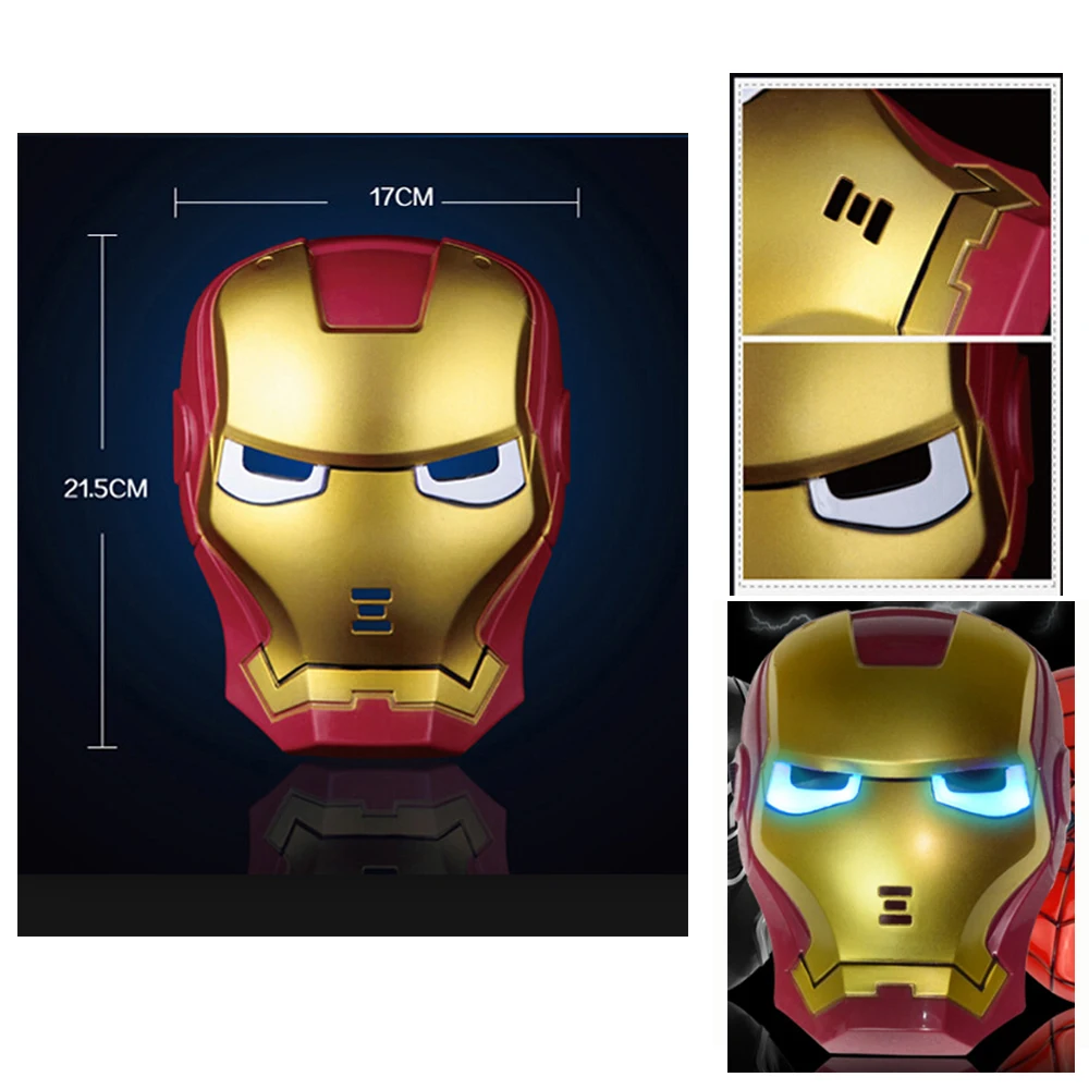 With LED Светодиодный детский игрушечная бутафория Мстители Хэллоуин маска - Цвет: With LED